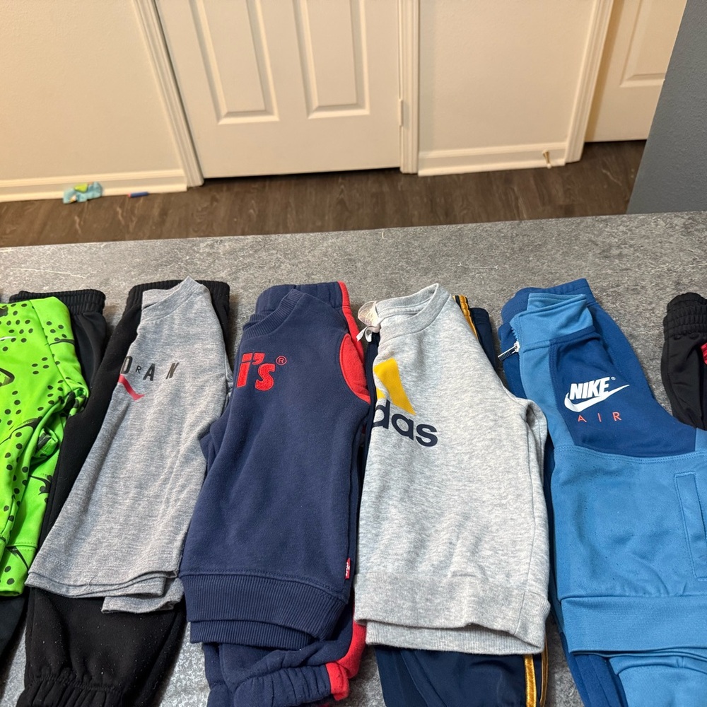 7 Nike Kids Matching Sets - Blue, Gray, Black, Green